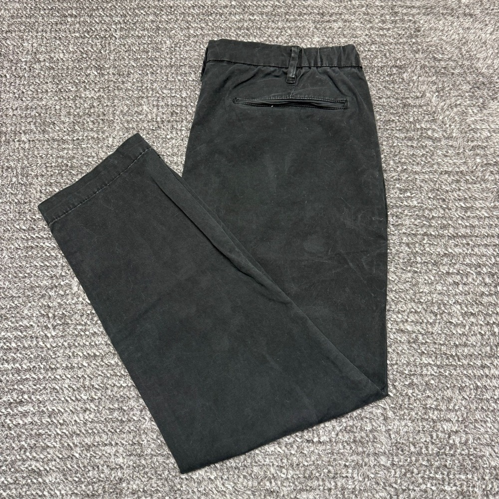 American Eagle Mens Athletic Fit Flex Chino Pants 36x30‎ Washed Black Flat Front